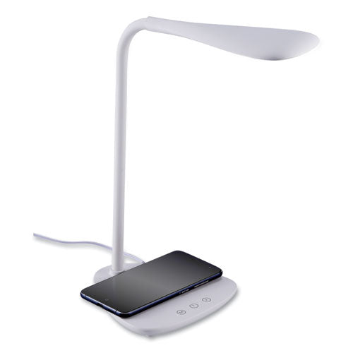 Flexible Wireless Charging Led Desk Lamp, 12.88" High, White