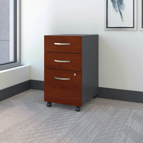 Series C Mobile Pedestal File, Left/right, 3-drawers: Box/box/file, Legal/letter/a4/a5, Cherry/gray, 15.75" X 20.25" X 27.88"