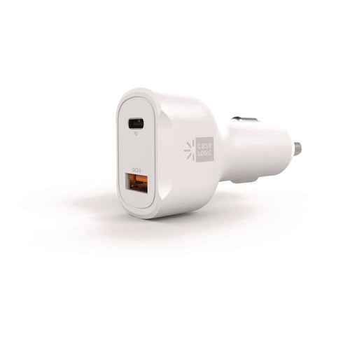 Pd Car Charger, 60 W, Two 2 A Ports, White