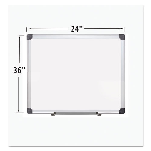 Porcelain Value Dry Erase Board, 24" X 36", White Surface, Satin Aluminum Frame