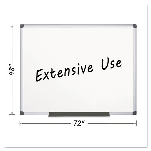 Porcelain Value Dry Erase Board, 48" X 72", White Surface, Satin Aluminum Frame