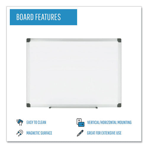 Porcelain Value Dry Erase Board, 48" X 96", White Surface, Satin Aluminum Frame