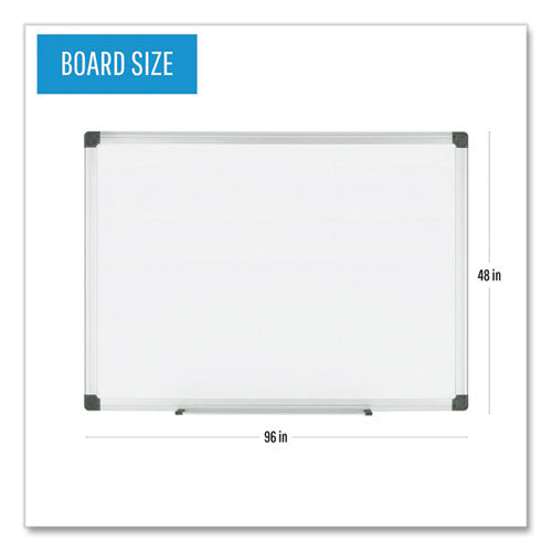 Porcelain Value Dry Erase Board, 48" X 96", White Surface, Satin Aluminum Frame