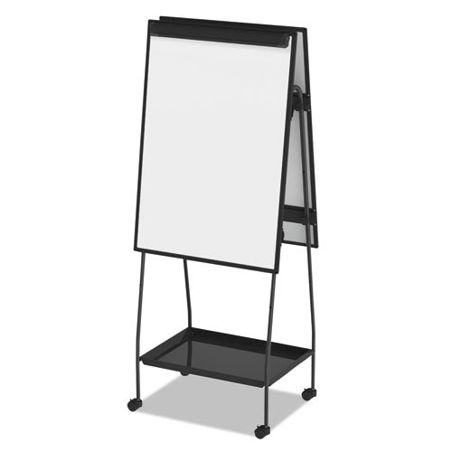 Creation Station Dry Erase Board, 29.5" X 74.88", White Surface, Black Metal Frame