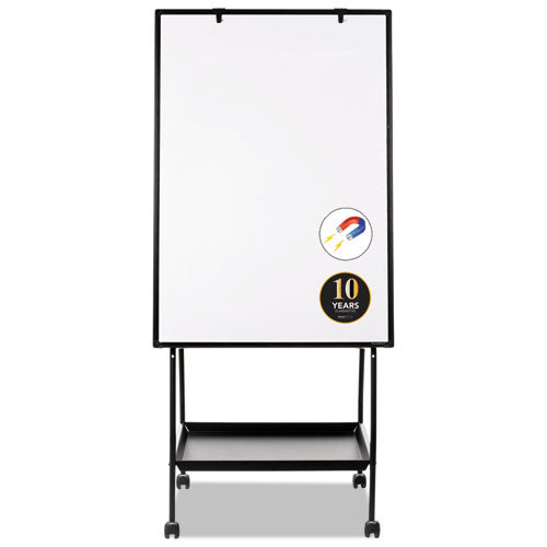 Creation Station Magnetic Dry Erase Board, 29.5" X 74.88", White Surface, Black Metal Frame