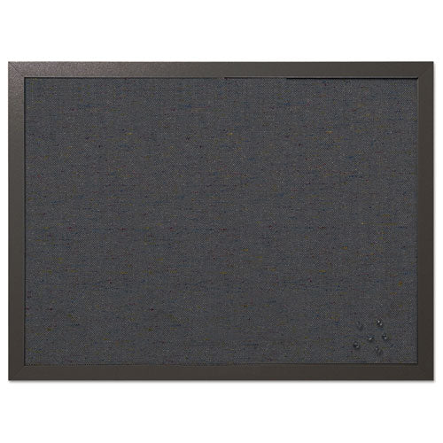 Designer Fabric Bulletin Board, 24" X 18", Black Surface, Black Fiberboard (mdf) Frame