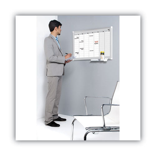 Magnetic Dry Erase Calendar Board, Weekly Planning/scheduling, 36" X 24", White Surface, Satin Aluminum Frame