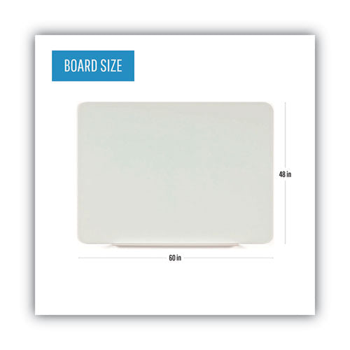 Magnetic Glass Dry Erase Board, 60" X 48", Opaque White Surface