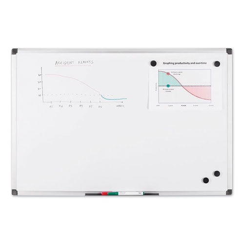 Value Lacquered Steel Magnetic Dry Erase Board, 18" X 24", White Surface, Satin Aluminum Frame