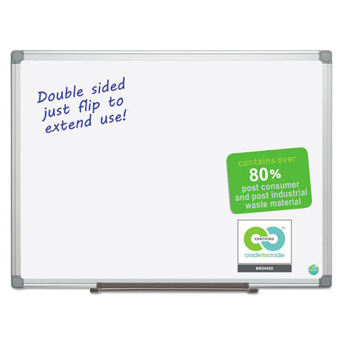 Earth Silver Easy Clean Dry Erase Boards, 48" X 36", White Surface, Satin Aluminum Frame