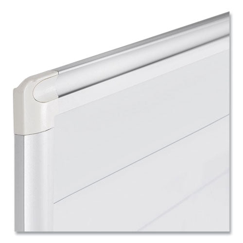 Ruled Magnetic Steel Dry Erase Planning Board, 48" X 36", White Surface, Satin Aluminum Frame