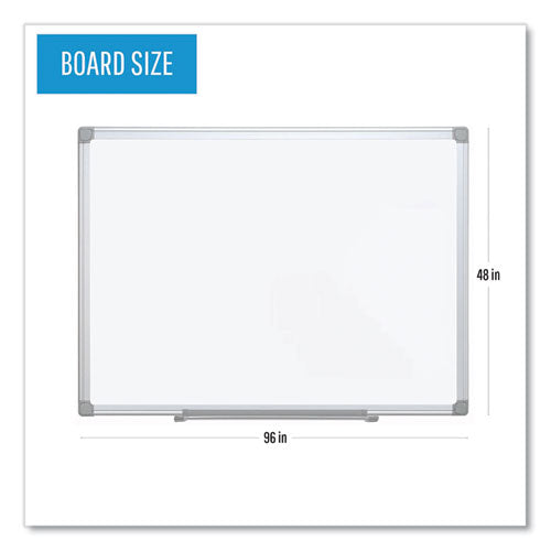 Earth Silver Easy Clean Dry Erase Boards, 96" X 48", White Surface, Satin Aluminum Frame