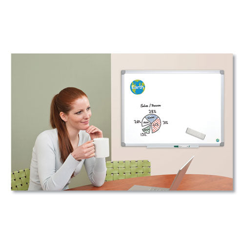 Earth Silver Easy Clean Dry Erase Boards, 96" X 48", White Surface, Satin Aluminum Frame