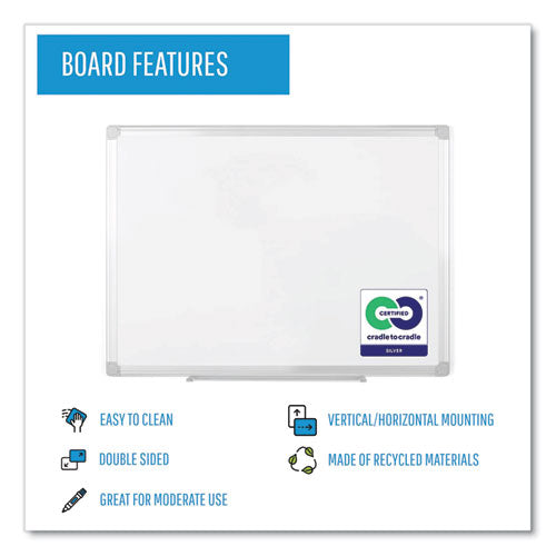 Earth Silver Easy Clean Dry Erase Boards, 72" X 48", White Surface, Satin Aluminum Frame