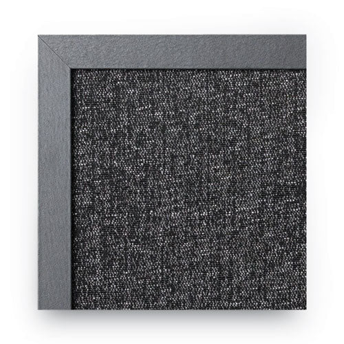 Designer Fabric Bulletin Board, Combo Magnetic Dry Erase/bulletin, 24" X 18", Charcoal/gray Surface, Black Fiberboard Frame