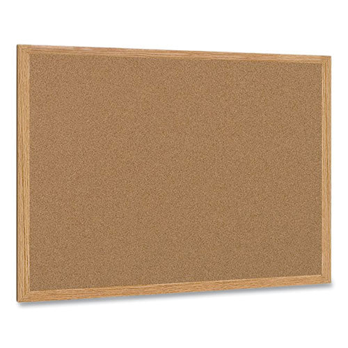 Earth Cork Board, 72" X 48", Tan Surface, Oak Finished Wood Frame