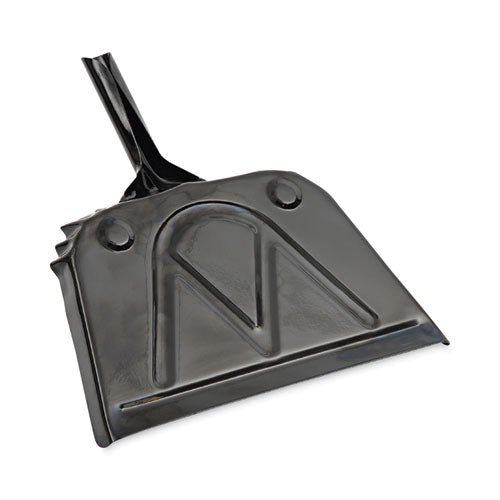 Metal Dust Pan, 12 X 14, 5" Handle, 20-gauge Steel, Black, 12/carton