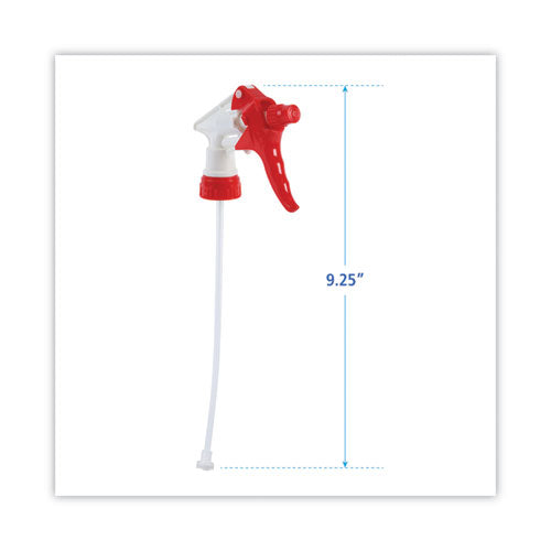 General Purpose Trigger Sprayer, 9.25" Tube, Fits 32 Oz Bottles, Red/white, 24/carton