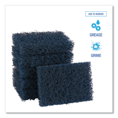 Extra Heavy-duty Scouring Pad, 3.5 X 5, Dark Blue, 20/carton