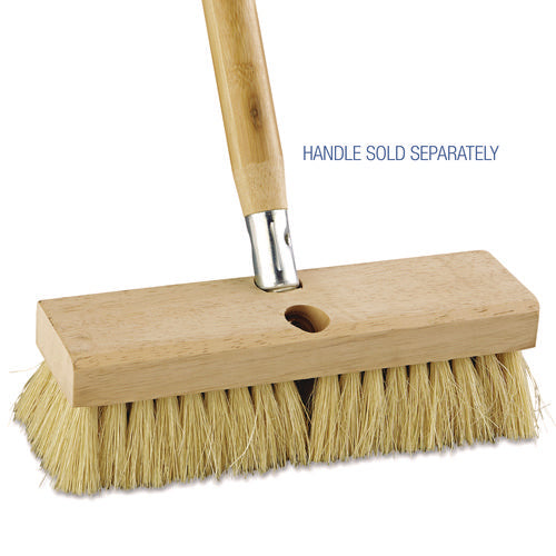 Deck Brush Head, 2" White Tampico Bristles, 10" Brush