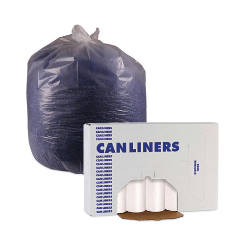 High-density Can Liners, 33 Gal, 14 Mic, 33" X 38", Natural, Perforated Roll, 25 Bags/roll, 10 Rolls/carton