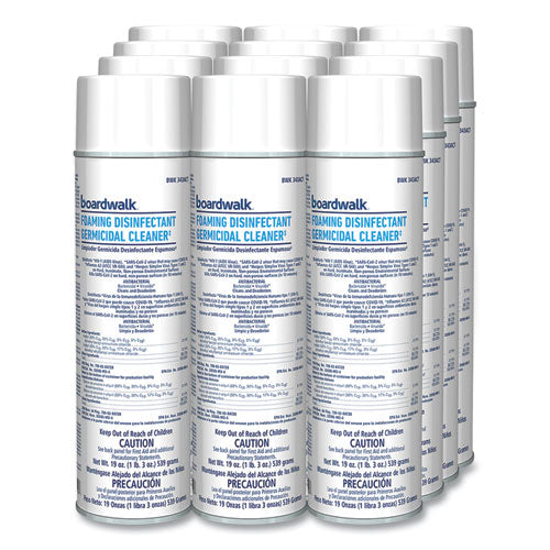 Foaming Disinfectant Germicidal Cleaner, Flowery Scent, 19 Oz Aerosol Can, 12/carton