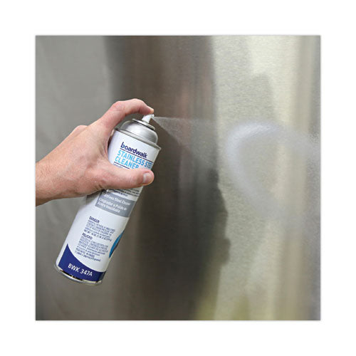 Stainless Steel Cleaner And Polish, Water-in-oil Based, Lemon Scent, 18 Oz Aerosol Spray, 12/carton