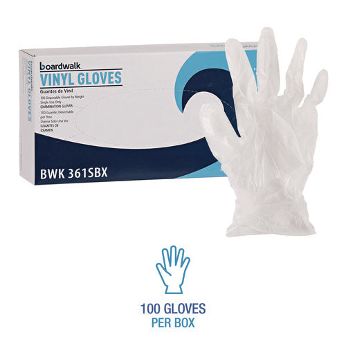 Exam Vinyl Gloves, Clear, Small, 3 3/5 Mil, 100/box, 10 Boxes/carton