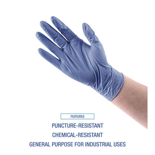 Disposable General-purpose Nitrile Gloves, Large, Blue, 4 Mil, 100/box