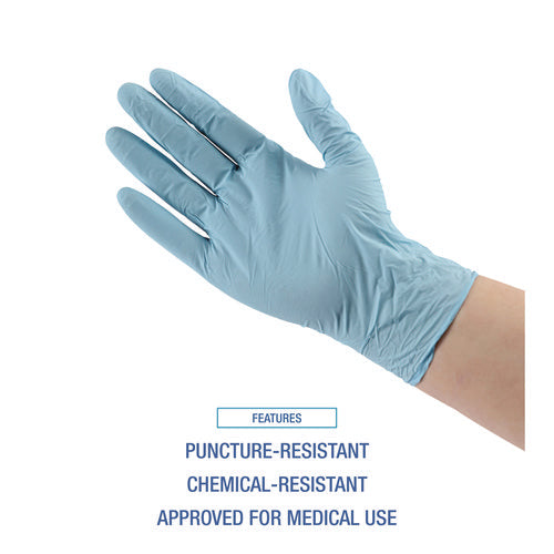 Disposable Examination Nitrile Gloves, Large, Blue, 5 Mil, 100/box