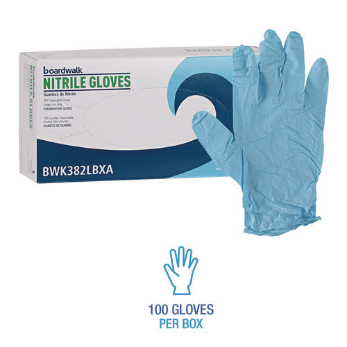 Disposable Examination Nitrile Gloves, Large, Blue, 5 Mil, 100/box