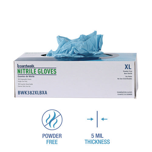 Disposable Examination Nitrile Gloves, X-large, Blue, 5 Mil, 1,000/carton