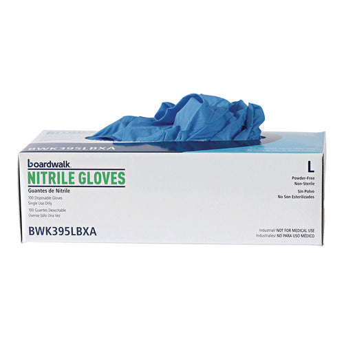 Disposable General-purpose Powder-free Nitrile Gloves, Large, Blue, 5 Mil, 100/box