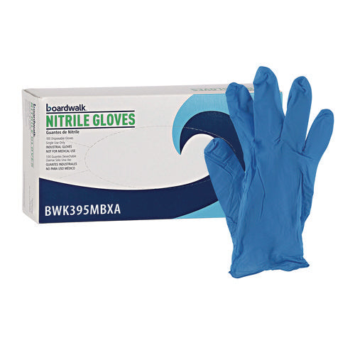 Disposable Powder-free Nitrile Gloves, Medium, Blue, 5 Mil, 1,000/carton