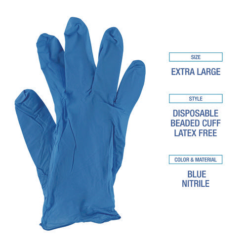 Disposable General-purpose Powder-free Nitrile Gloves, X-large, Blue, 5 Mil, 1,000/carton