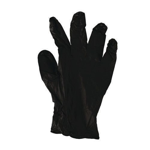 Disposable General-purpose Powder-free Nitrile Gloves, Large, Black, 4.4 Mil, 100/box