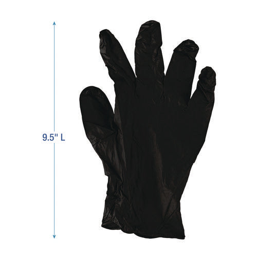 Disposable General-purpose Powder-free Nitrile Gloves, Large, Black, 4.4 Mil, 100/box, 10 Boxes/carton