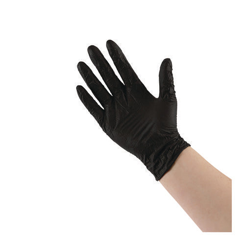 Disposable General-purpose Powder-free Nitrile Gloves, Large, Black, 4.4 Mil, 100/box, 10 Boxes/carton