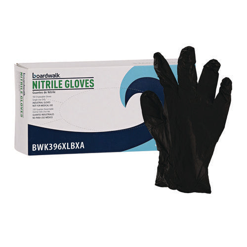 Disposable General-purpose Powder-free Nitrile Gloves, X-large, Black, 4.4 Mil, 100/box, 10 Boxes/carton