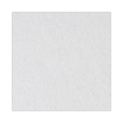 Polishing Floor Pads, 18" Diameter, White, 5/carton