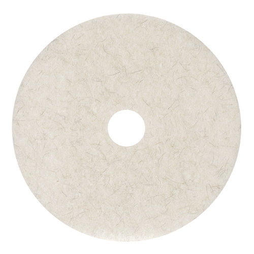 Natural Burnishing Floor Pads, 19" Diameter, White, 5/carton