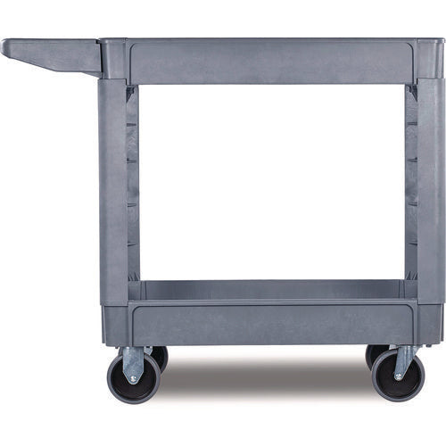 Two-shelf Utility Cart, Plastic, 2 Shelves, 500 Lb Capacity, 17.25" X 40" X 33.5", Gray