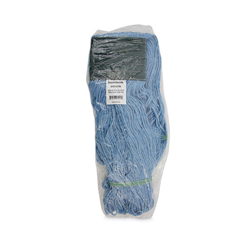 Mop Head, Premium Standard Head, Cotton/rayon Fiber, Medium, Blue, 12/carton