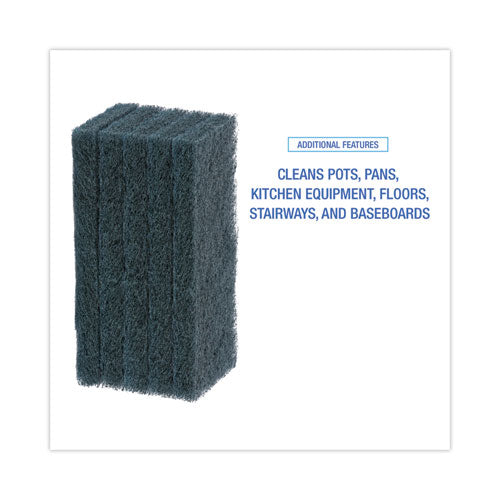 Medium-duty Scouring Pad, 10 X 4.63, Blue, 20/carton