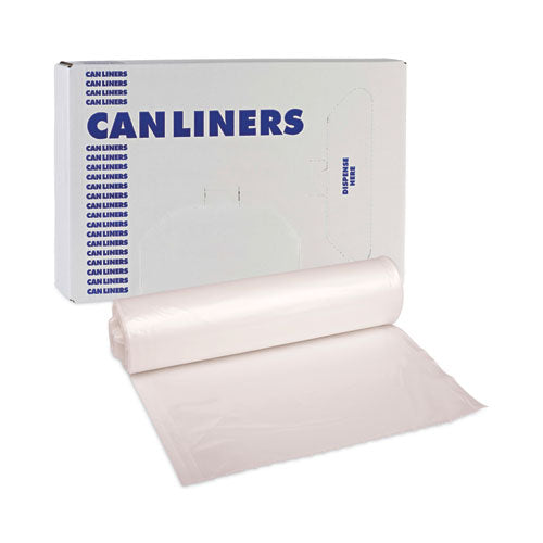 High-density Can Liners, 45 Gal, 13 Mic, 40" X 46", Natural, Perforated Roll, 25 Bags/roll, 10 Rolls/carton