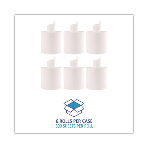 Center-pull Roll Towels, 2-ply, 10 X 7.6, White, 600/roll, 6/carton