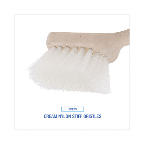 Utility Brush, Cream Nylon Bristles, 5.5" Brush, 3.5" Tan Plastic Handle