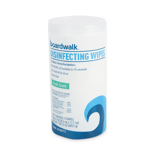 Quat-based Disinfecting Wipes, 7 X 8, Fresh Scent, 75/canister, 12 Canisters/carton