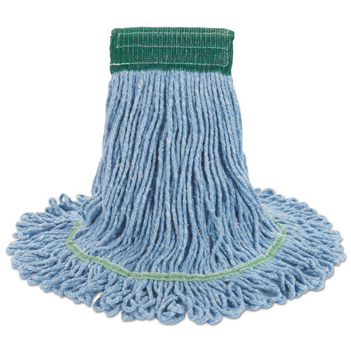 Super Loop Wet Mop Head, Cotton/synthetic Fiber, 5" Headband, Medium Size, Blue