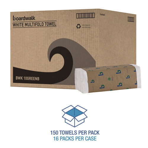 Boardwalk Green C-fold Towels, 1-ply, 10.13 X 12.75, Natural White, 150/pack, 16 Packs/carton